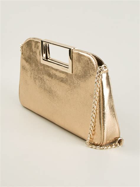 Michael Michael Kors Berkley Slim Mirror Clutch In Metallic gray 